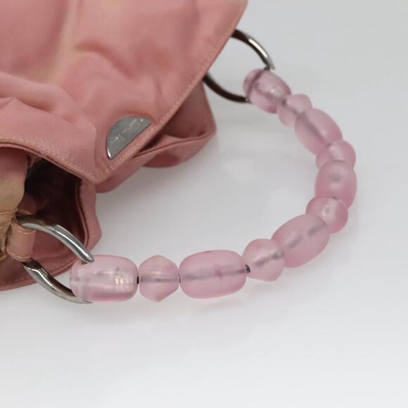 DIOR Maris Pearl Hand Bag Nylon Pink - Picture 7 of 12